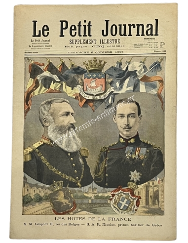 The guests of France, Leopold II and Crown Prince Nicholas,October 6, 1895 Le Petit Journal