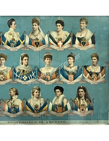Souveraines de l' Europe, 19th century Chromolithography