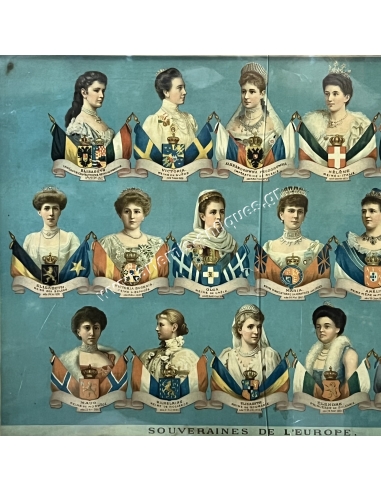 Souveraines de l' Europe, 19th century Chromolithography