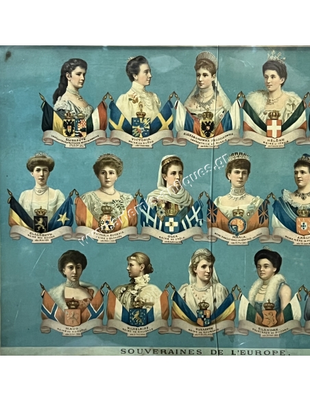 Souveraines de l' Europe, 19th century Chromolithography