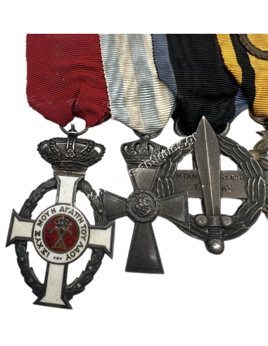 Greek Bar of 7 Medals Balkan Wars and WWI