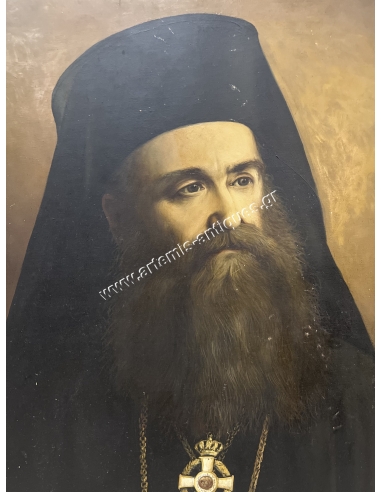 Metropolitan Eustathios, Oil painting by P. Panopoulos