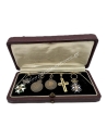 Silver Gilded Chain Bar of 5 Miniature Medals, with case