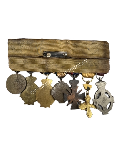 Greek Police Bar of 7 Miniature Medals WWII
