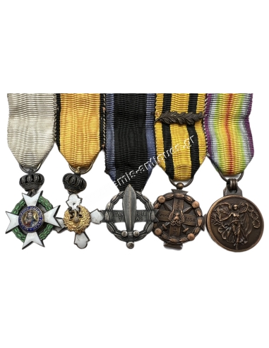 Greek Bars of 5 Medals and 5 Miniature Medals WW1