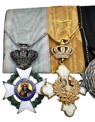 Greek Bars of 5 Medals and 5 Miniature Medals WW1
