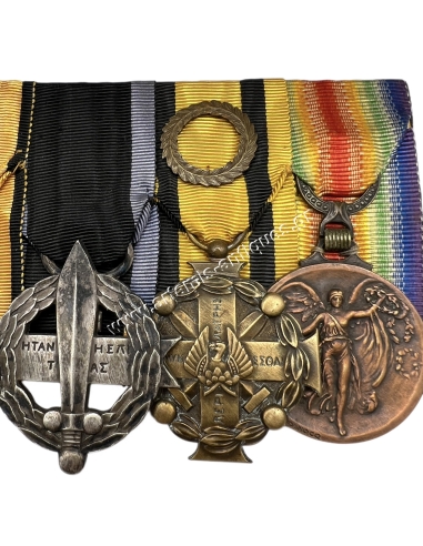 Greek Bars of 5 Medals and 5 Miniature Medals WW1