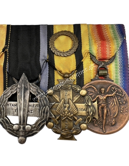 Greek Bars of 5 Medals and 5 Miniature Medals WW1