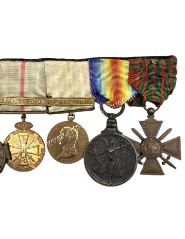Greek Bar of 8 Medals Balkan Wars and WWI