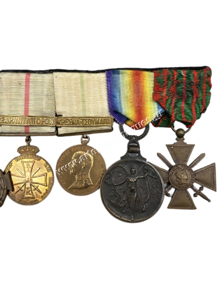 Greek Bar of 8 Medals Balkan Wars and WWI Greek Bar of 8 Medals Balkan Wars and WWI