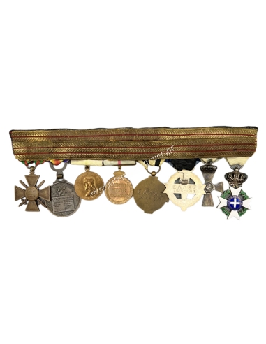 Greek Bar of 8 Medals Balkan Wars and WWI