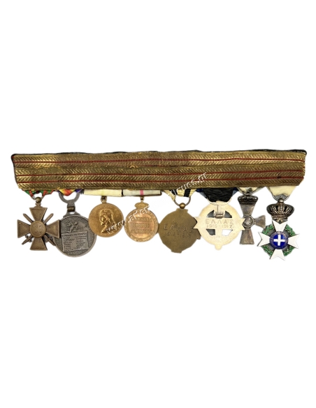 Greek Bar of 8 Medals Balkan Wars and WWI Greek Bar of 8 Medals Balkan Wars and WWI