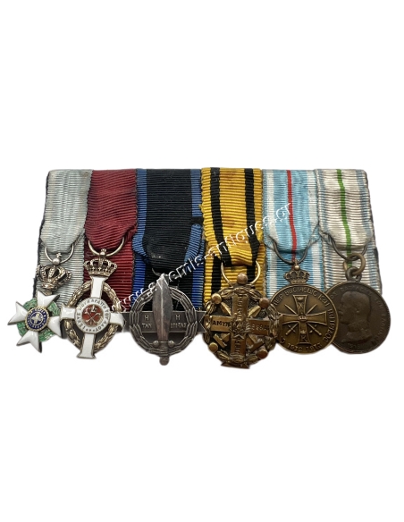 Greek Bar of 6 Miniature Medals Balkan Wars and WWI