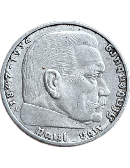 2 Marks 1938 A Paul von Hindenburg Germany
