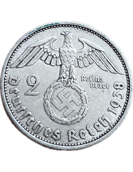 2 Marks 1938 A Paul von Hindenburg Germany