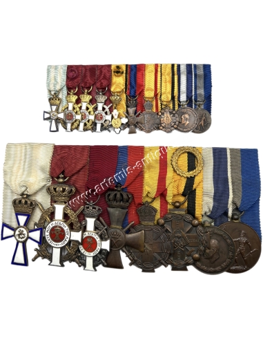 Greek Bar of 8 Medals and Bar of 10 Miniature Medals WW2