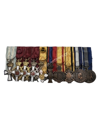 Greek Bar of 8 Medals and Bar of 10 Miniature Medals WW2