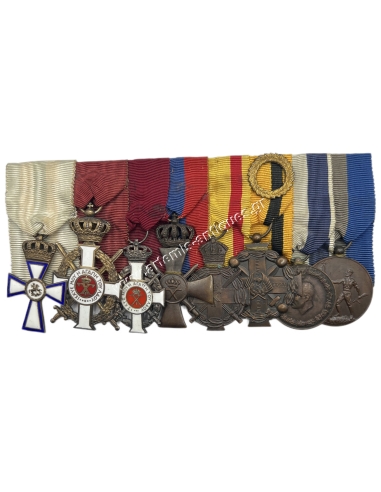 Greek Bar of 8 Medals and Bar of 10 Miniature Medals WW2