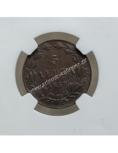 5 Λεπτά 1857 AU58 BN NGC Όθωνας 2