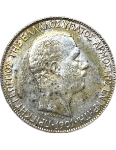 1 Δραχμή 1901 AU+ Πρίγκηπας Γεώργιος Κρητική Πολιτεία