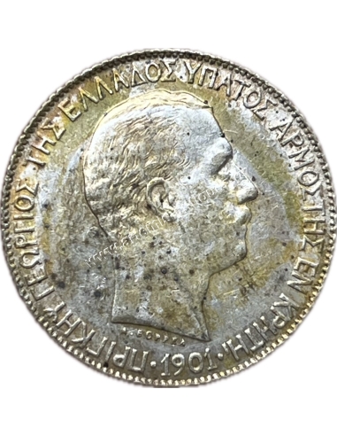 1 Δραχμή 1901 AU+ Πρίγκηπας Γεώργιος Κρητική Πολιτεία