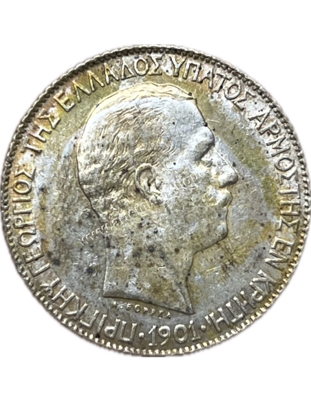 1 Δραχμή 1901 AU+ Πρίγκηπας Γεώργιος Κρητική Πολιτεία