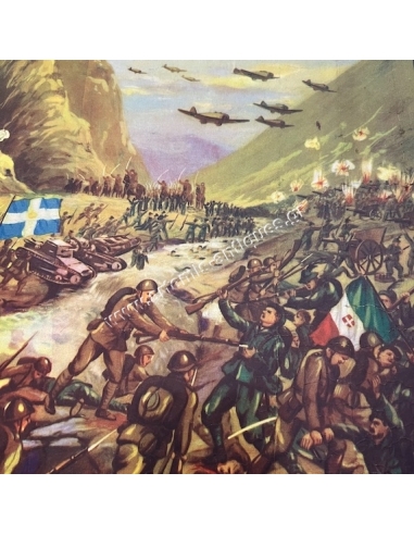 "The Destruction of Italians at Kalama River" 1940 Chromolithograph Agyra Publishing House