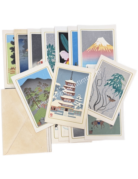 Finest Shinagawa's wood block print, KYOTO HANGA-IN CO. ltd, Japanese Christmas cards