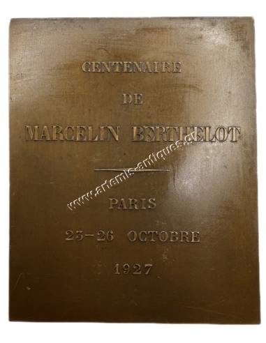 Marcelin Berthelot Centenary Plaque1927 by Chaplain, France