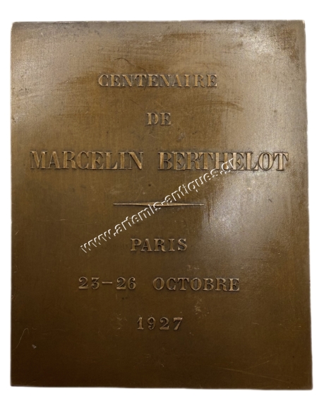 Marcelin Berthelot Centenary Plaque1927 by Chaplain, France