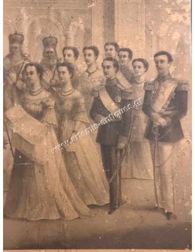 Η βάπτιση του Κωνσταντίνου Διαδόχου του Ελληνικού Θρόνου 22 Αυγούστου 1868, Λιθογραφία