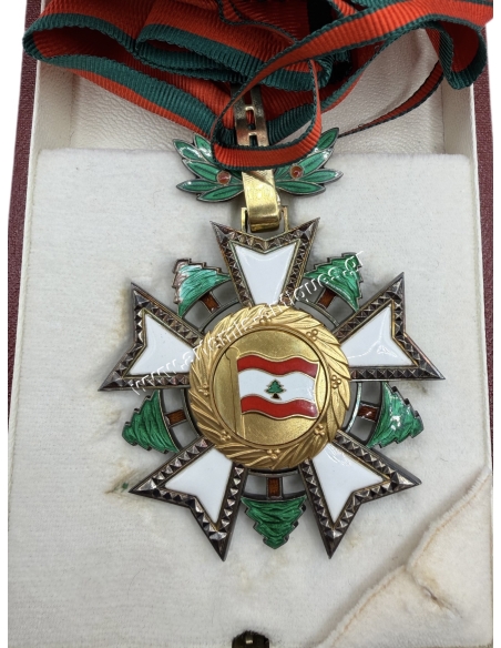 Commander of the Order of the Cedar Lebanon by Huguenin in box