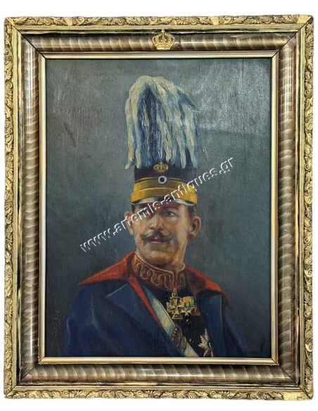 King Constantine IB, oil painting on wood