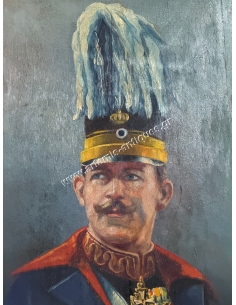 King Constantine IB, oil painting on wood 2
