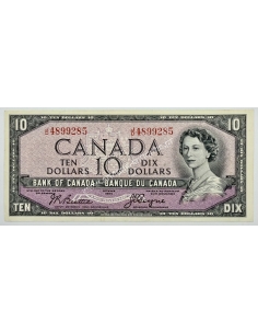 10 Dollars 1954 Elizabeth II Devil's Face Καναδάς XF-AU