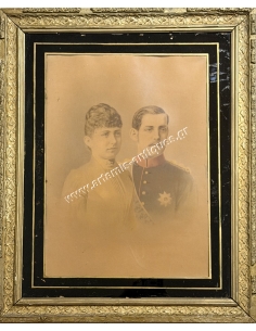 Crown Prince Constantine and Sophia, Chromolithograph