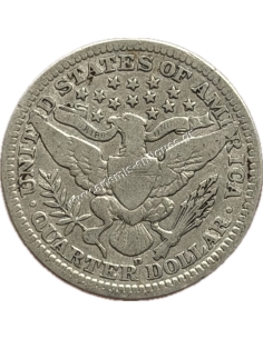 1/4 Dollar 1908 D Barber Quarter 2