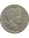1/4 Dollar 1908 D Barber Quarter