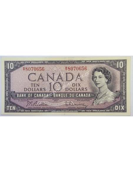 10 Dollars 1954 Elizabeth II P79-b Καναδάς