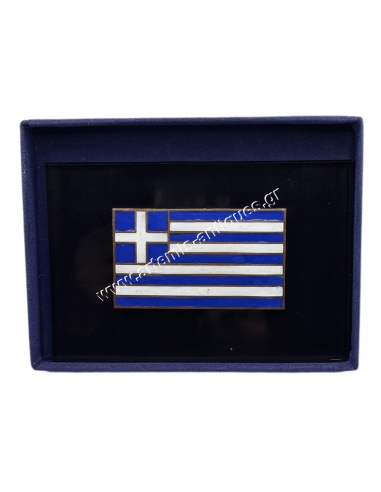 Ελληνική Σημαία με σμάλτα σε γυάλινη πλακέτα