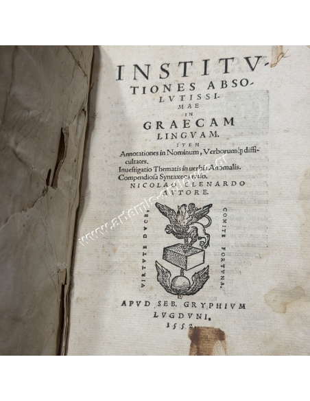 Institutiones absolutissimae in Graecam linguam, Cleynaerts Nicolas 1552