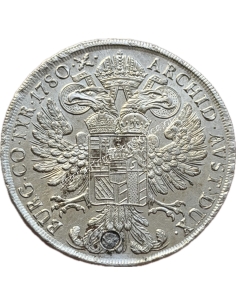 1817-1833, 1 Thaler 1780 Hafner 37a Maria Theresia Austrian Empire, plugged hole 2