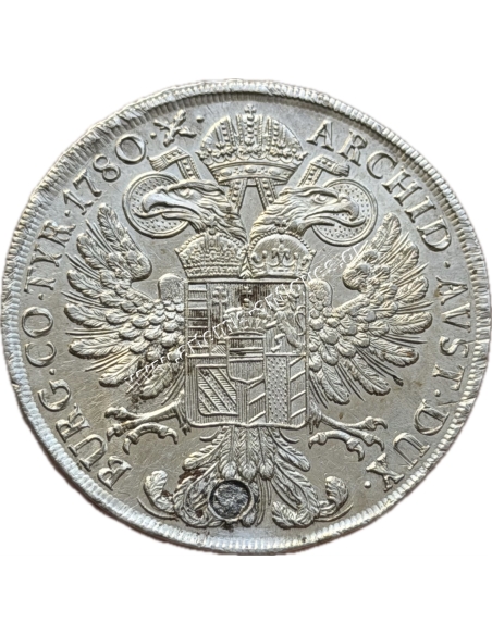 1817-1833, 1 Thaler 1780 Hafner 37a Maria Theresia Austrian Empire, plugged hole