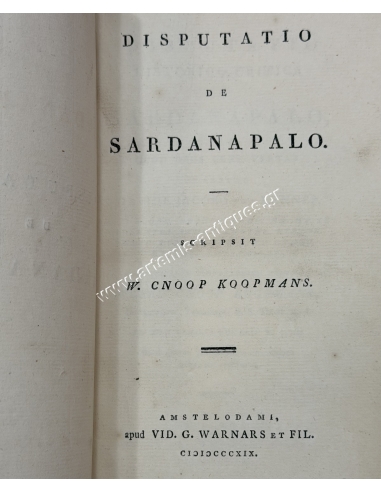 Disputatio de Sardanapalo 1819 Wopko Cnoop Koopmans