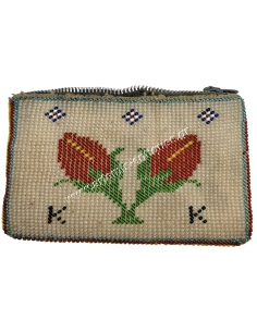 Greek glass beaded purse 2