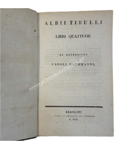 Albii Tibulli Libri Quattuor 1829