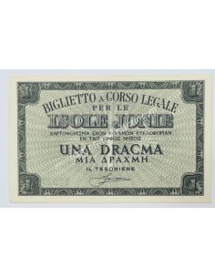 1 Drachma 1941UNC Isole Jonie