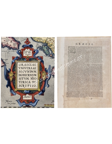 Graecia, Theatrum Orbis Terrarum by Abraham Ortelius - map of Greece 1570 - 1612
