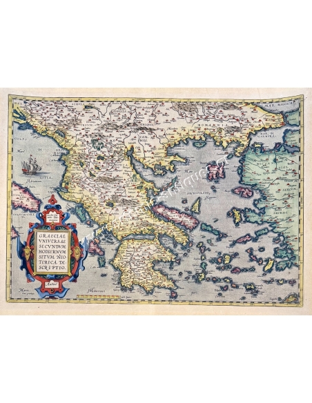 Graecia, Theatrum Orbis Terrarum by Abraham Ortelius - χάρτης της Ελλάδας 1570 - 1612