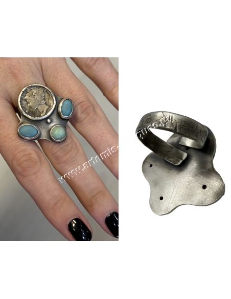Mercury Dime Silver Coin Ring